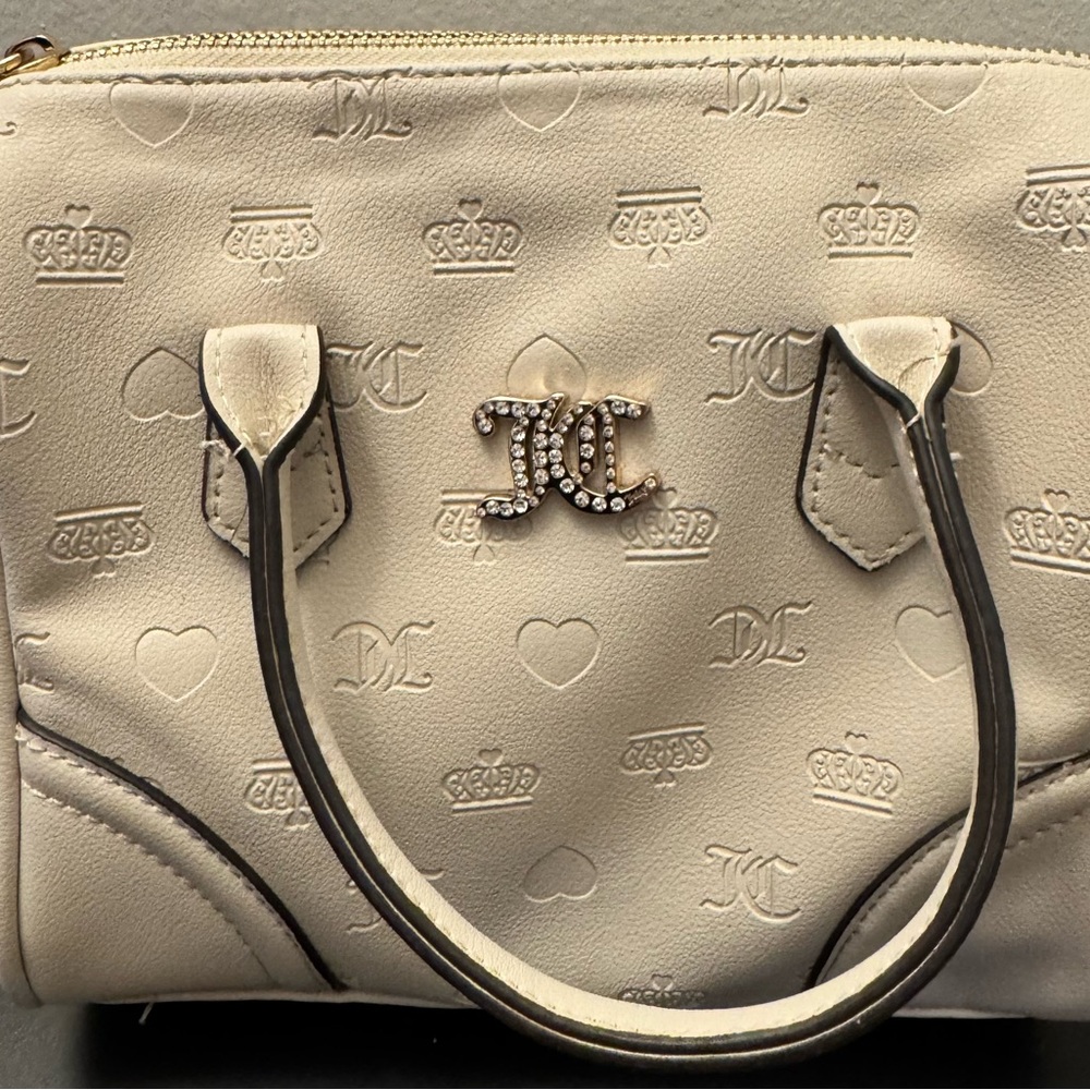 Juicy Couture Cream Embossed Mini Satchel